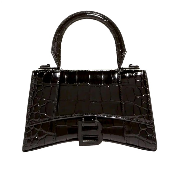 Balenciaga Handbags - Balenciaga Hourglass XS Crocodile Skin